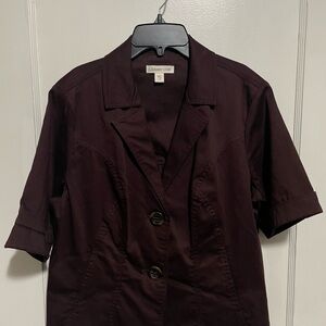 Coldwater Creek Chocolate Brown Button Up Shirt Size 14